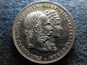 Ausztria Ferenc József és Sissy házassági évforduló .900 ezüst 2 Gulden 1879 (id50785)