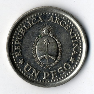 Argentína nikkel-acél 1 Peso 1960 - A spanyol alkirály eltávolításának 150. évfordulója