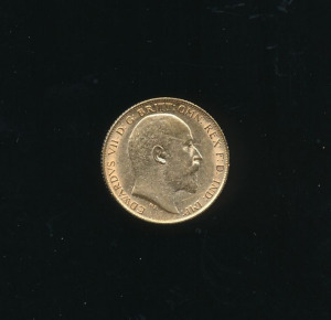 Nagy-Britannia 1/2 szuverén 1908 arany, György király