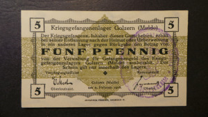 Német hadifogolytábor Golzern (Mulde) 5 Pfennig 1916 aUNC tábori bélyegzéssel (A1-12)
