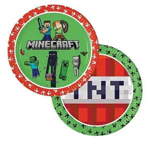 party tányér Minecraft 8 db-os 23 cm