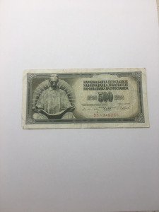 Jugoszlávia papír 500 dinár 1981