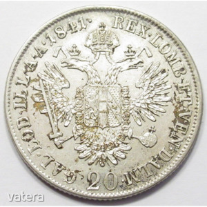 Ausztria, V. Ferdinánd 20 krajcár 1841 A EF+, 6.68g583