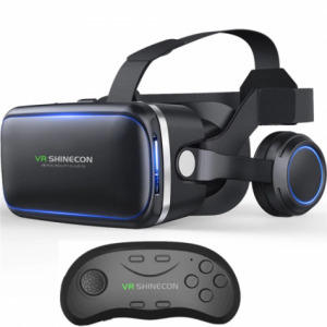 VR Shinecon 6.0 Profi VR Headset 4.5 - 6.0-os Mobiltelefonokhoz Bluetooth Controllerrel és Fejh...