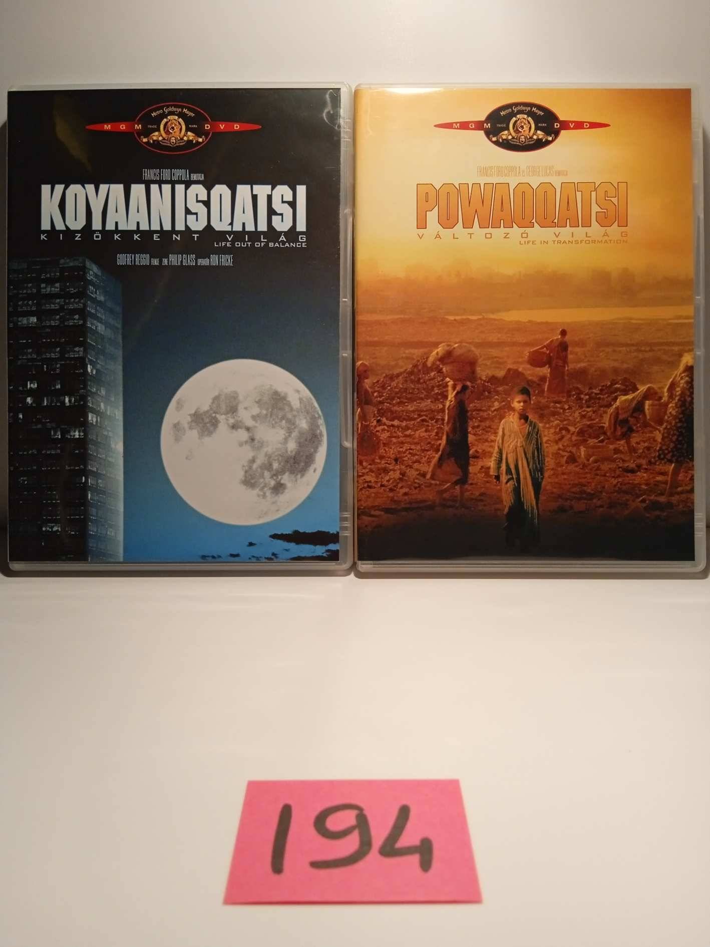 Jó állapotú DVD 194 Koyaanisqatsi - Kizökkent világ / Powaqqatsi - Változó világ - Díszdobozos