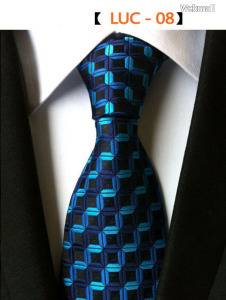 Kék kockás selyemhatású nyakkendő