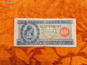 1946 -os Első 100 Forint -os kék színű vízjeles bankó Ritka !!! (L0548)