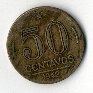 Brazília nikkel 50 Centavos 1942