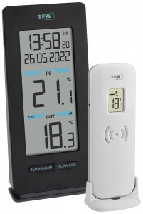 TFA Dostmann Buddy Vezeték nélküli digitális hőmérő Fekete