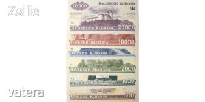 MINTA Balatoni Korona helyi pénz 38500 forint bankjegy ritka szükségpénz teljes sor