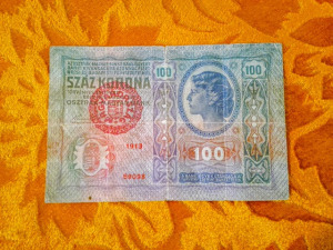 1912 -es 100 Korona bankó Magyar kiadás Magyar felülbélyegzéssel - Osztrák-Magyar bank !!!! (L2845)