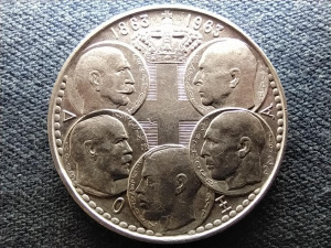 Görögország 100. évforduló Az öt görög király .835 ezüst 30 drachma 1963 (id73249)