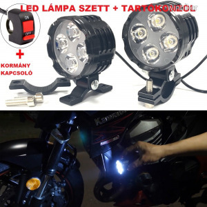 LED DRL 12V 40W nappali fény ködlámpa spotlight IP65 motorkerékpár motor vízálló - KOMPLETT SZETT