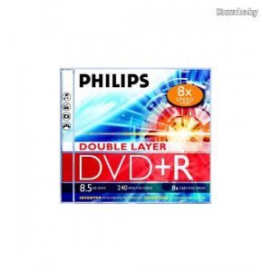 Philips DVD+R 8,5 Gb 8x kétrétegű normál tok (1-es címke) PH992114