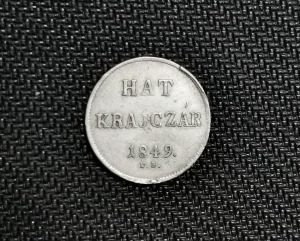 Ferencz József ezüst 6 Krajcár 1874 NB