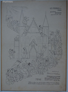 Magyar vonatkozású politikai karikatúra, kép Trianon, Bethlen, Benes stb. Derso et Kelen 1930