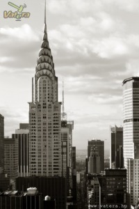 Ingyen posta, kész kép feszítőkeretben, Vászonkép, New York Kristály Épület, Felhőkarcoló