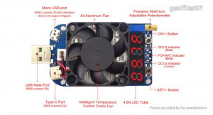 Ruideng HD25 elektronikus terhelési ellenállás USB interfész kisütési akkumulátor teszter
