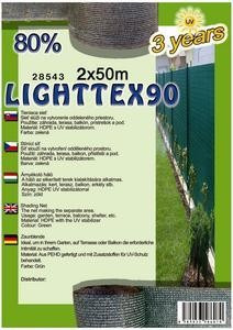 Árnyékoló háló Lighttex 2x50m zöld 80%, 90G/M2