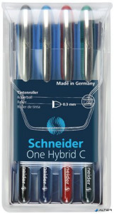Rollertoll készlet, 0,3 mm, SCHNEIDER One Hybrid C, 4 szín