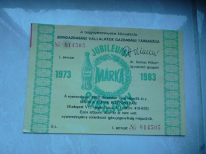 1973-1983. Jubileumi Márka sorsjegy I. sorozat