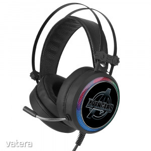 Marvel fejhallgató - Avengers 001 USB-s gamer fejhallgató RGB színes LED világítással, állítható ...