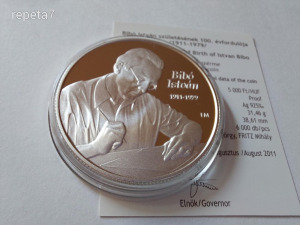 2011 Bibó István ezüst 5000 forint PROOF UNC.   ritkább
