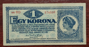1920 évi egy koronás bankjegy