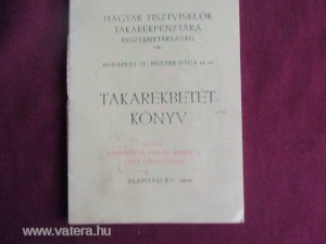 Magyar Tisztviselők Takarékpénztára Rt. takarékbetét-könyv, Bp. Mester u. 15-17., 1946