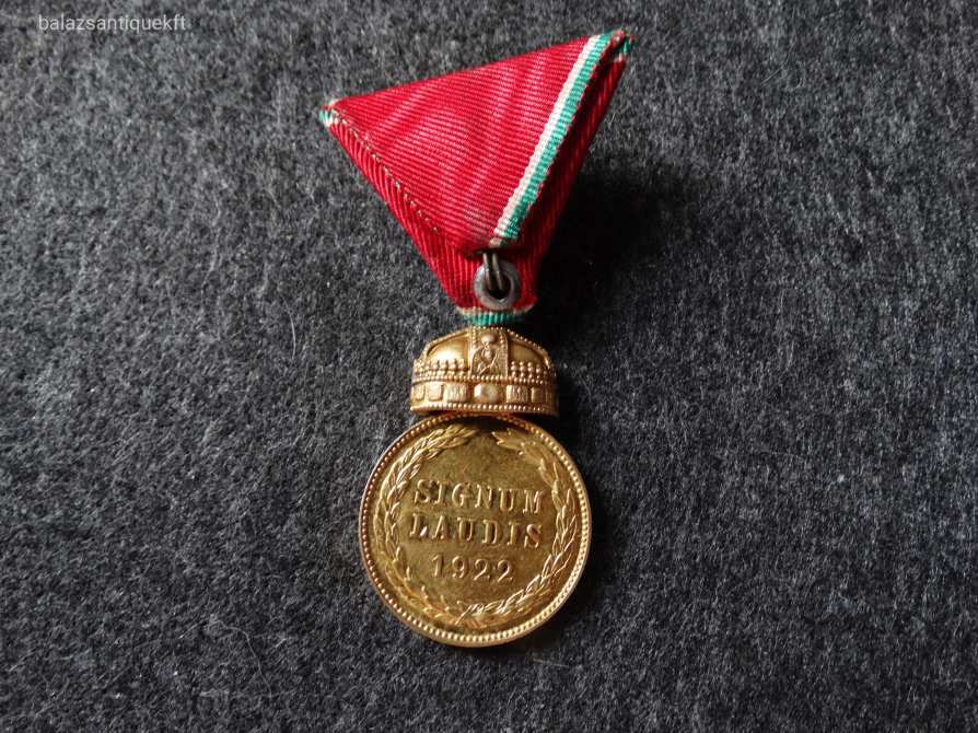 HORTHY - MAGYAR KORONÁS BRONZÉREM - SIGNUM LAUDIS - EREDETI HADISZALAGON