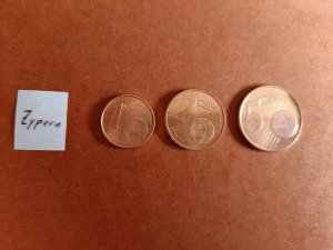 Ciprus euro 1-2-5 cent aUnc-UNC