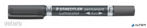 Alkoholos marker, 0,6/1,5 mm, kúpos, kétvégű, STAEDTLER 'Lumocolor? duo 348', fekete