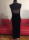 Dorothy Perkins minőségi angol gyönyörű fekete bársony ruha / alkalmi ruha arannyal  36 / 38 Kép