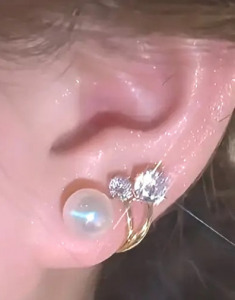 Csodálatos egyedi  gyöngy kristály fülbevaló