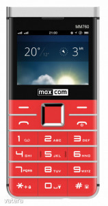Maxcom MM760 dual sim-es kártyafüggetlen mobiltelefon bluetooth-os, fm rádiós piros (magyar nyelv...