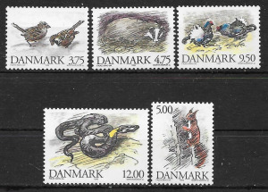 1994. Dánia , Hazai állatok  sor  (  14  € )