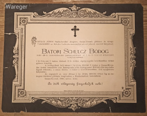 Bátori-Schulcz Bódog 48as Honvédezredes gyászjelentése