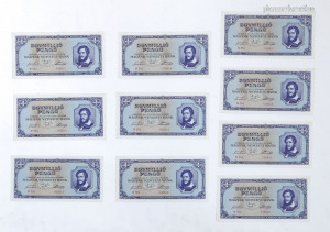 10 db sorszámkövető 1 millió pengő 1945 hajtatlan aUNC / UNC
