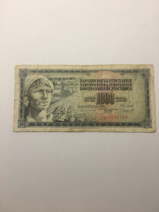 Jugoszlávia papír 1000 dinár 1981