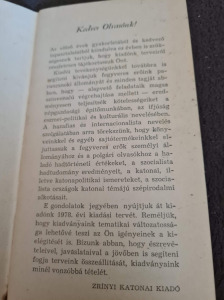 Zrínyi Katonai Kiadó 1978 évi könyvei