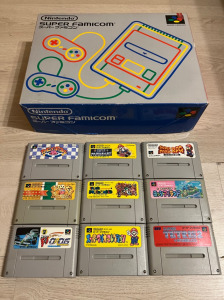 Nintendo Super Famicom Snes konzol játékokkal