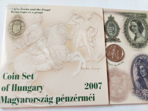 2007 Berán PROOF forgalmi sor UNC.1pengő 5pengő ezüst fantáziaverettel csak 2000 darab