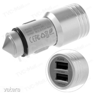 2-es USB töltő elosztó + ablaktörő AQ-036