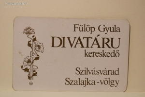 1986 - Fülöp Gyula Divatáru kereskedő - Szilvásvárad .