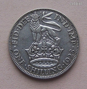 Nagy Britannia / Anglia 1 Shilling 1928 / Ezüst / V. György / Ritkább R!