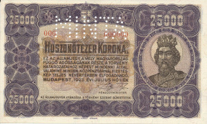 25000 Korona 1923.07.01. (000)  UNC  MINTA Orell Füssli Zürich