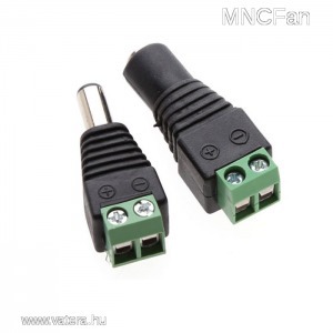 CCTV DC adapter / LED szalag - Kamera tápegység csatlakozó dugó vagy aljzat 2,1mm