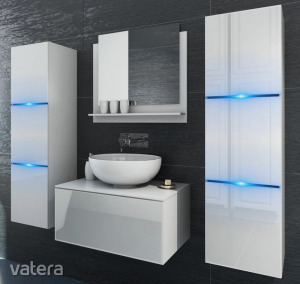 Venezia Like II. fürdőszobabútor szett + mosdókagyló + szifon (fényes fehér)