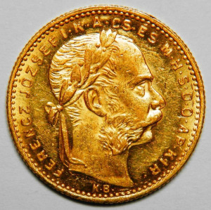 Ferenc József 8 forint 1887 KB aUNC [6.45 gramm]