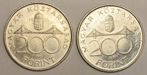 2 db Deák Ferenc EZÜST 200 Forint érme. (1995) 1 Ft-os licit! (60)